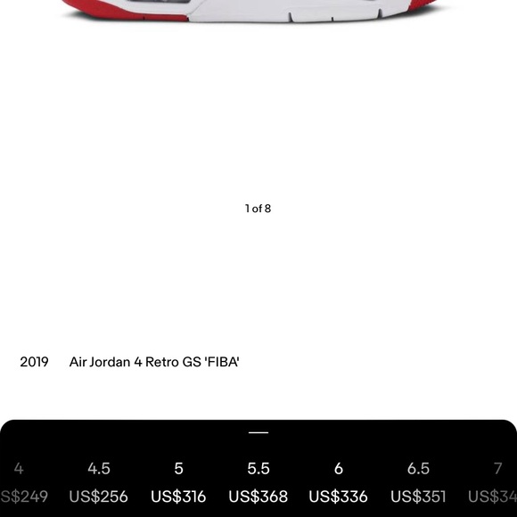 Used real Jordan 4 Fiba size 5.5 - Picture 7 of 7